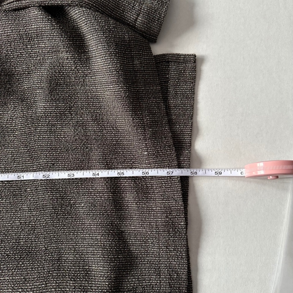 Eileen Fisher Linen Rayon Blend Sleeveless Maxi Dress Brown Marled V-Neck Large - Picture 6 of 7